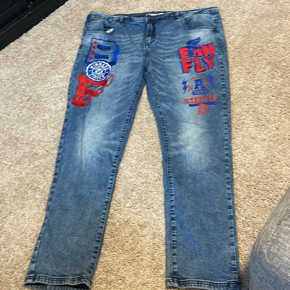 Born Fly Men's Slim Fit Dark Wash Denim Jeans - Picture 12 of 15